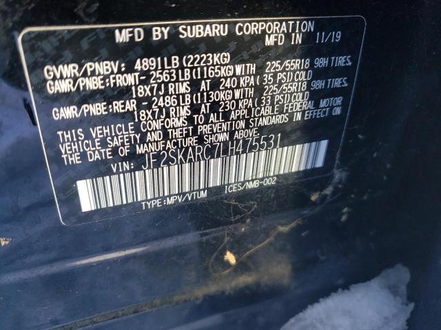 2020 SUBARU FORESTER S - JF2SKARC7LH475531