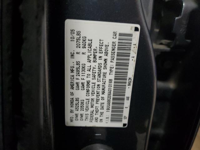 2006 ACURA 3.2TL VIN: 19UUA66206A010168