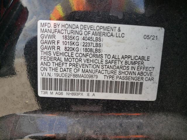 2021 ACURA ILX PREMIUM A-SPEC VIN: 19UDE2F88MA009879