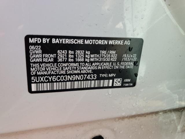 2022 BMW X6 XDRIVE4 - 5UXCY6C03N9N07433