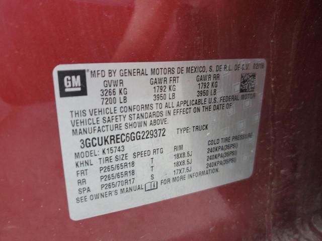 2016 CHEVROLET SILVERADO 3GCUKREC6GG229372
