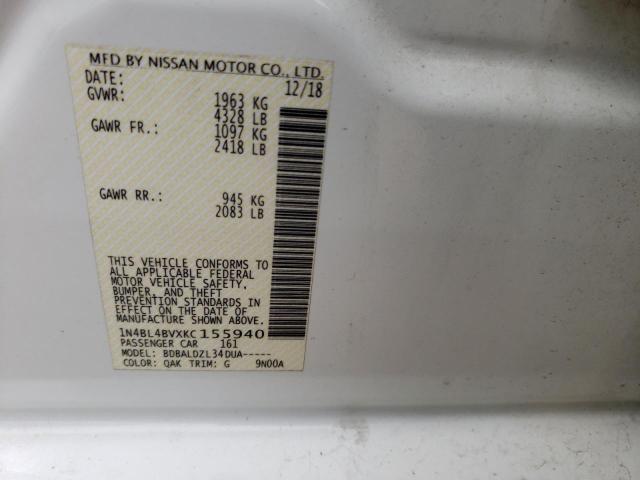 2019 NISSAN ALTIMA S - 1N4BL4BVXKC155940