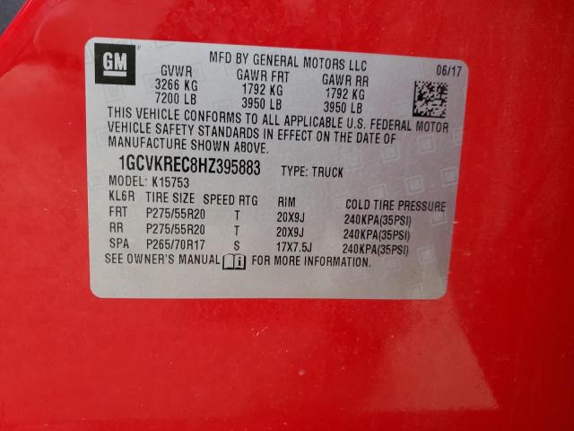 2017 CHEVROLET SILVERADO 1GCVKREC8HZ395883