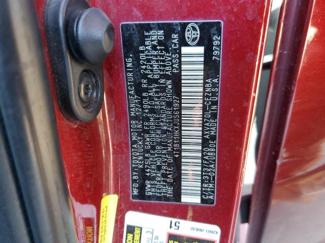 2018 TOYOTA CAMRY L - 4T1B11HKXJU561927