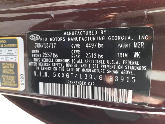 5XXGT4L39JG193915 KIA Optima Lx