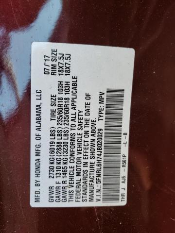 2018 HONDA ODYSSEY EX 5FNRL6H74JB020029