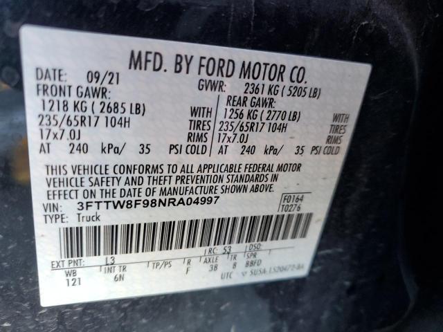 2022 FORD MAVERICK X - 3FTTW8F98NRA04997