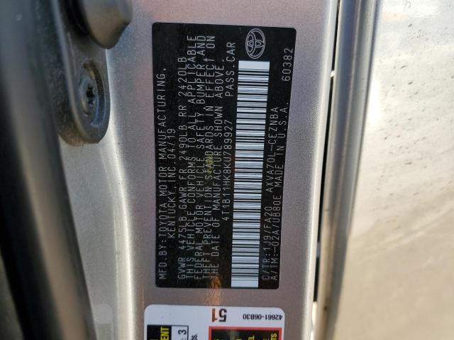 2019 TOYOTA CAMRY L - 4T1B11HK8KU789927