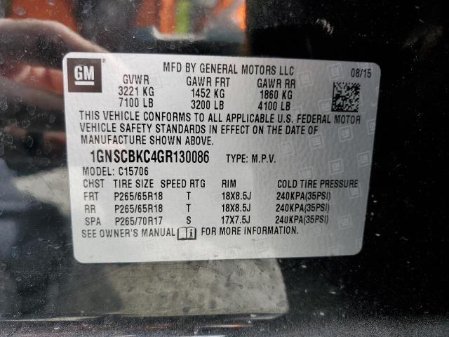 2016 CHEVROLET TAHOE C150 - 1GNSCBKC4GR130086