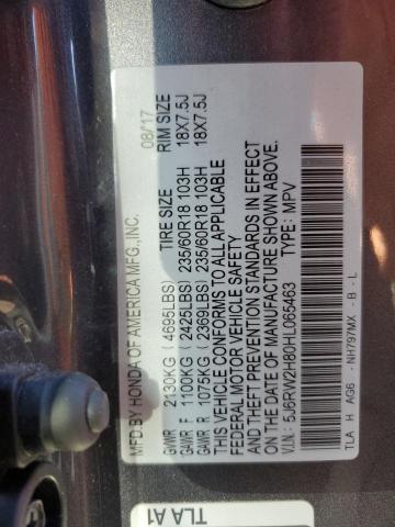 2017 HONDA CR-V EXL - 5J6RW2H80HL065463