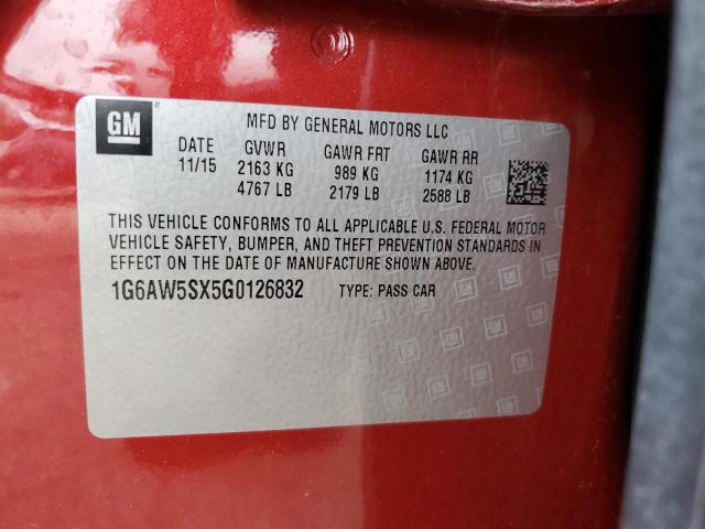 2016 CADILLAC CTS - 1G6AW5SX5G0126832