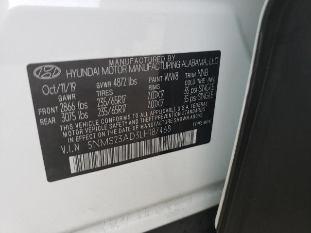 2020 HYUNDAI SANTA FE S - 5NMS23AD3LH187468