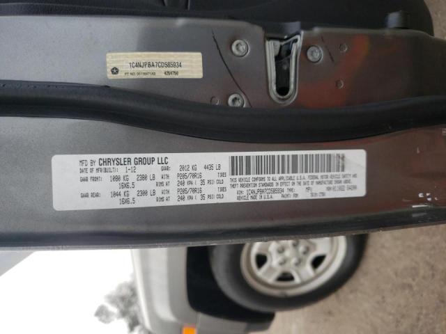 2012 JEEP PATRIOT SPORT VIN: 1C4NJPBA7CD585934