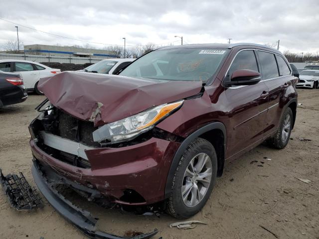 VIN 5TDJKRFH3ES039878 2014 Toyota Highlander, Xle no.1