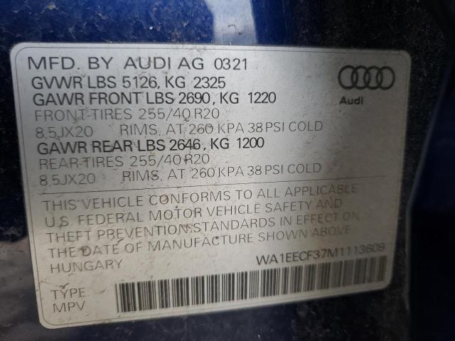 2021 AUDI Q3 PREMIUM - WA1EECF37M1113609