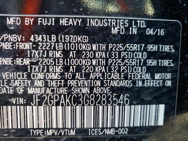 JF2GPAKC3G8283546 Subaru Crosstrek Limited