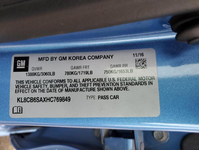 2017 CHEVROLET SPARK LS KL8CB6SAXHC769849