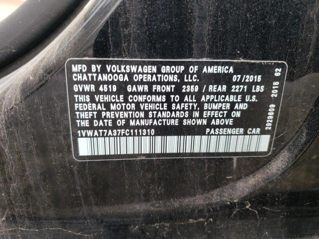 2015 VOLKSWAGEN PASSAT S - 1VWAT7A37FC111310
