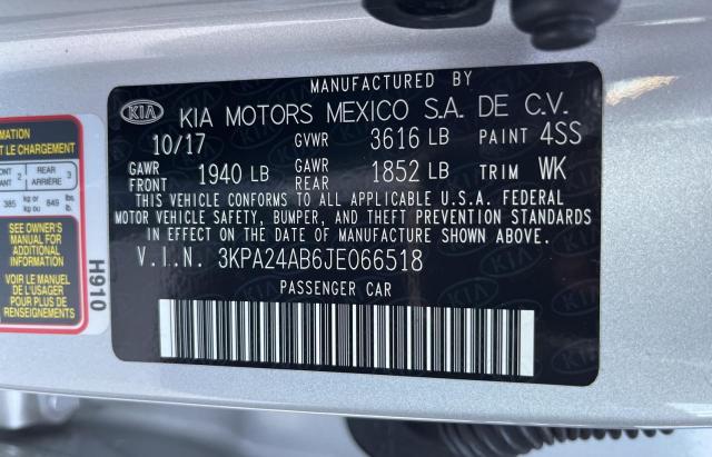 3KPA24AB6JE066518 KIA RIO LX