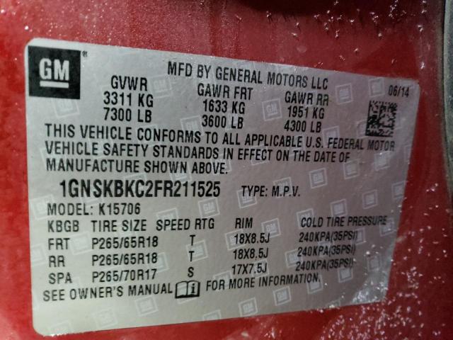 2015 CHEVROLET TAHOE K150 - 1GNSKBKC2FR211525