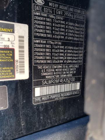 SALWR2WF4EA352130 Land Rover Range Rover Sport Hse