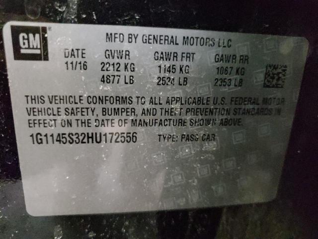 2017 CHEVROLET IMPALA PRE 1G1145S32HU172556