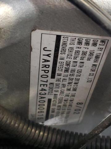 2003 YAMAHA FJR1300 JYARP07E43A000615