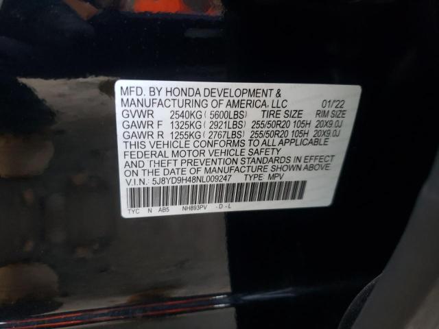 5J8YD9H48NL009247 Acura Mdx Technology