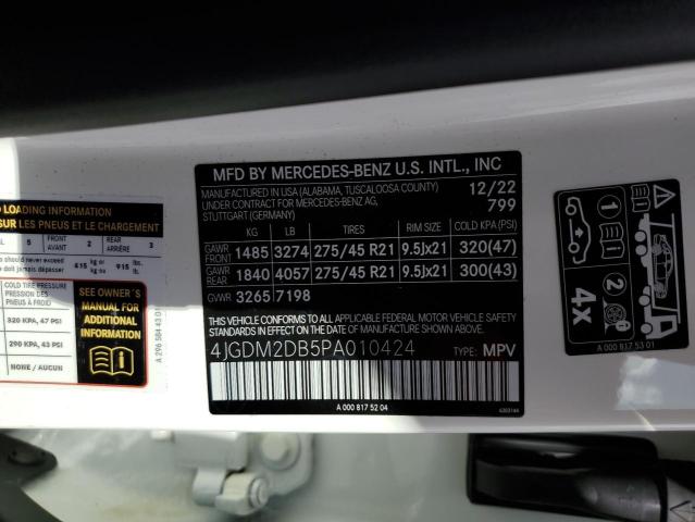 2023 MERCEDES-BENZ EQS SUV 45 4JGDM2DB5PA010424