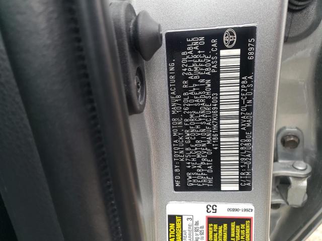 2019 TOYOTA CAMRY XSE - 4T1B61HK7KU694003
