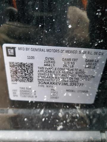 2021 CHEVROLET EQUINOX LT 3GNAXKEV1ML339737