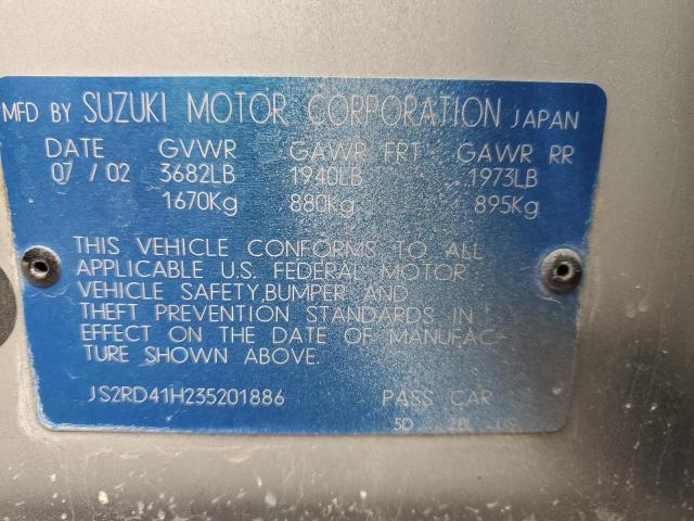 JS2RD41H235201886 Suzuki Aerio