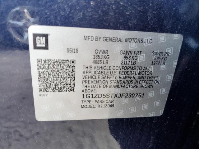 2018 CHEVROLET MALIBU LT 1G1ZD5STXJF230751