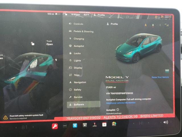 7SAYGDEF8NF319032 Tesla Model Y