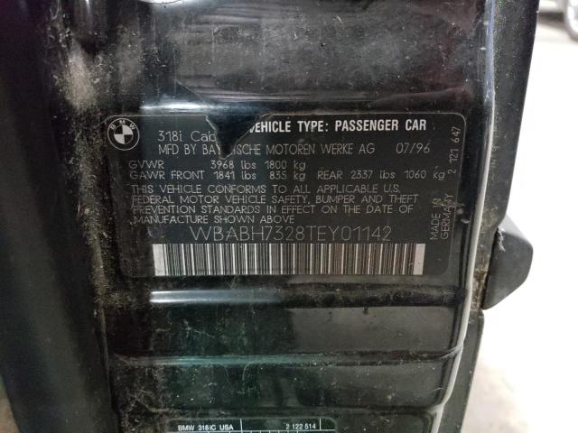 1996 BMW 318 Ic VIN: WBABH7328TEY01142 Lot: 51085653