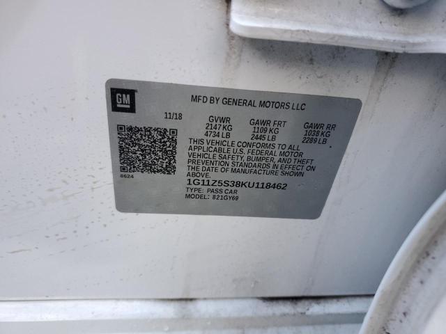 2019 CHEVROLET IMPALA LT - 1G11Z5S38KU118462