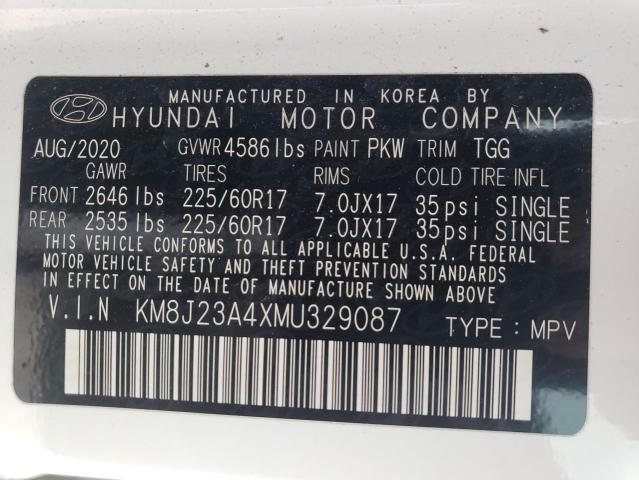 2021 HYUNDAI TUCSON SE KM8J23A4XMU329087