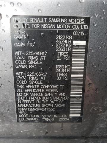 KNMAT2MV3FP547552 Nissan ROGUE S