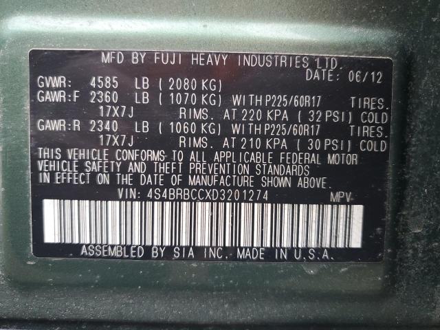 4S4BRBCCXD3201274 Subaru Outback 2.5i Premium