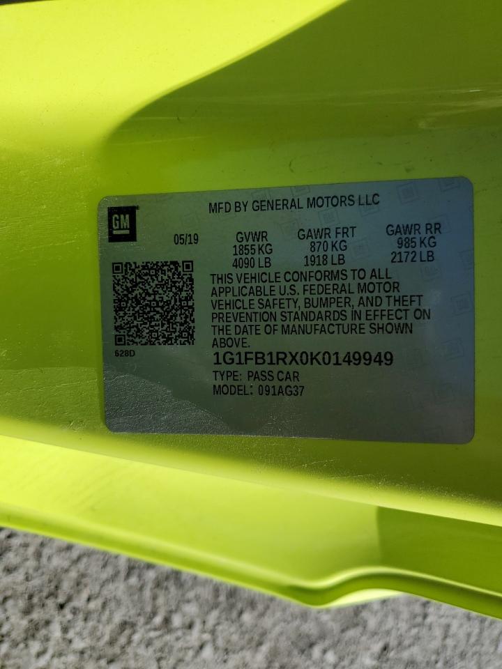 1G1FB1RX0K0149949 CHEVROLET CAMARO 2019