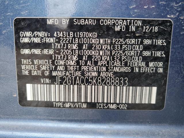 JF2GTACC5K8288833 Subaru Crosstrek Premium