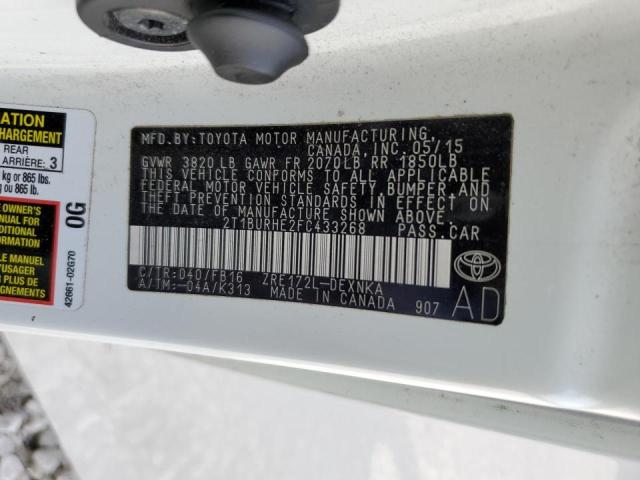 2015 TOYOTA COROLLA L 2T1BURHE2FC433268
