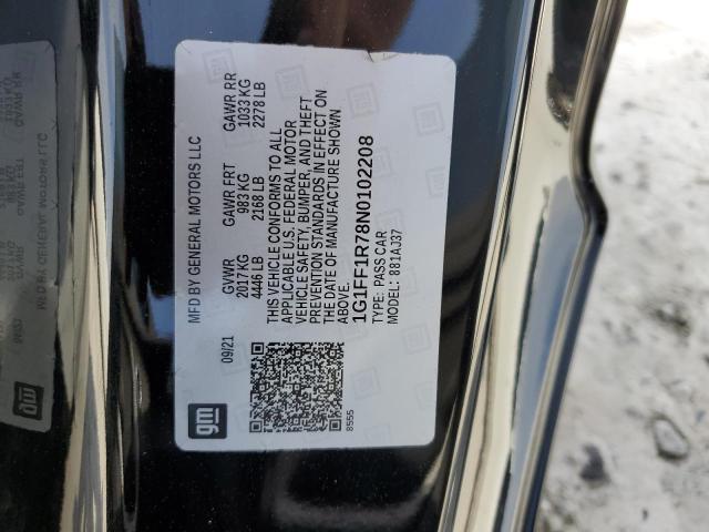 2022 CHEVROLET CAMARO LT1 1G1FF1R78N0102208