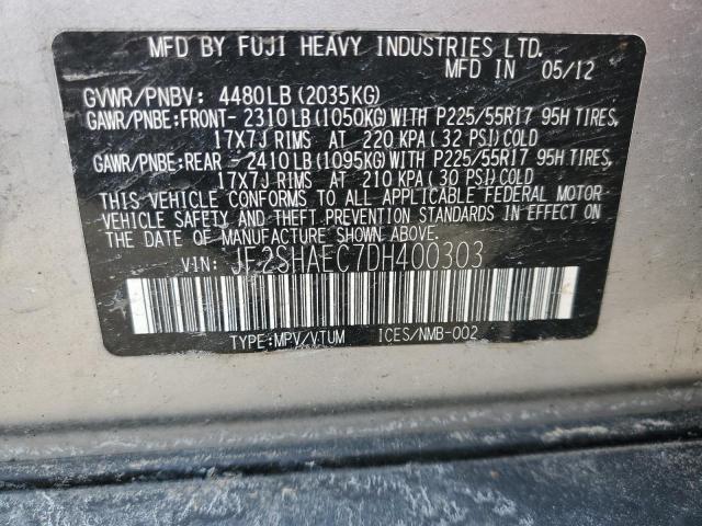 JF2SHAEC7DH400303 Subaru Forester Limited