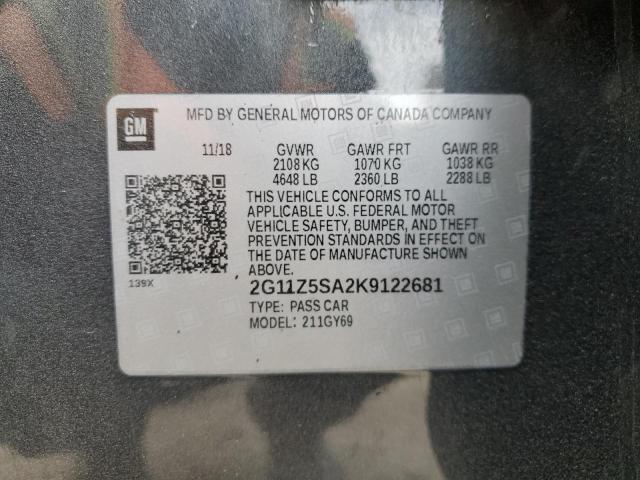 2019 CHEVROLET IMPALA LT - 2G11Z5SA2K9122681