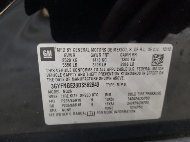 3GYFNGE38DS562843 Cadillac SRX
