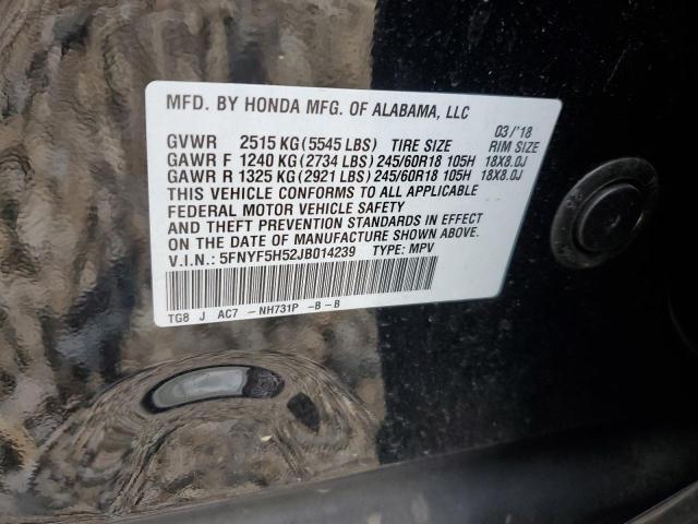 2018 HONDA PILOT EXL - 5FNYF5H52JB014239