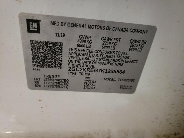 2019 CHEVROLET silverado 2GC2KREG7K1235564