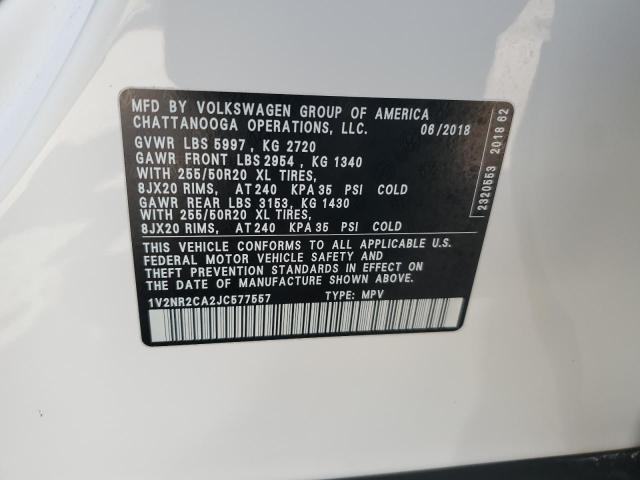 2018 VOLKSWAGEN ATLAS SEL - 1V2NR2CA2JC577557