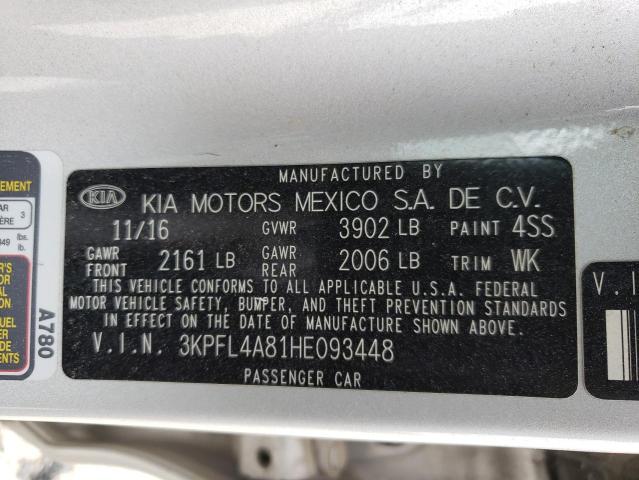 3KPFL4A81HE093448 KIA FORTE EX